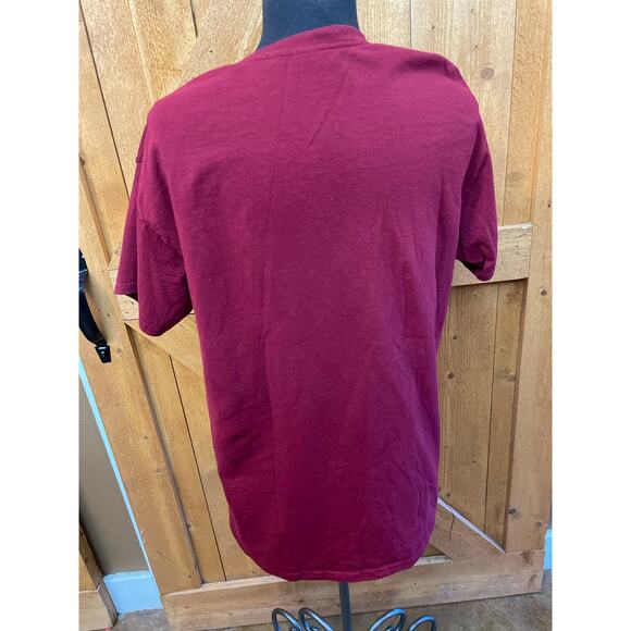 Not Today Satan T Shirt Tee Burgundy Worn Once Adult Large Unisex - Picture 2 of 4